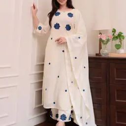 Women Embroidered Straight Kurta Set-picture-32