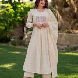 Women Embroidered Flared Kurta Set-image-61