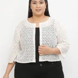 Women Floral Lace Regular Fit Shrug-34