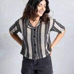 Women Geometric-Knit Relaxed Fit Shirt-image-21