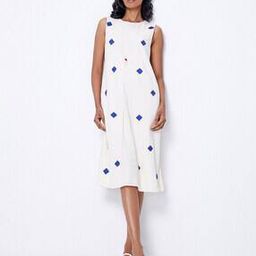 Geometric Print A-Line Dress-17
