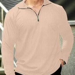 Men Patterned Regular Fit Polo T-Shirt with Zipper-picture-12