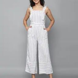 Striped Jumpsuit with Insert Pockets-image-70