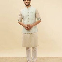 Men Regular Fit Nehru Jacket with Woven Motifs-8