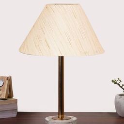 devansh Jute Table Lamp with Wooden Base image 1