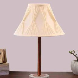 devansh Vintage Curtain Pleated Table Lamp with Shade image 1