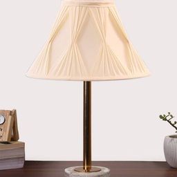 devansh Vintage Curtain Pleated Table Lamp with Shade image 1
