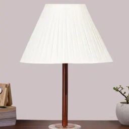 devansh Vintage Straight Pleated Table Lamp with Shade image 1