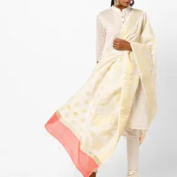 Jacquard Dupatta with Contrast Border-image-16