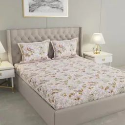 330 TC Floral Print King-Size Bedsheet with Pillow Covers-39