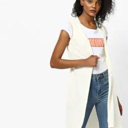 Longline Sleeveless Shrug with High-Low Hem-image-24