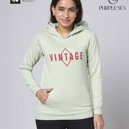 Women Typographic Print Relaxed Fit Hoodie-image-81