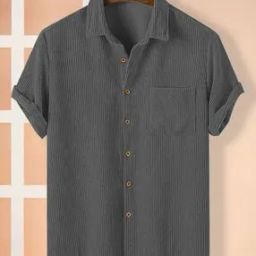 Men Shirt with Spread Collar-image-90