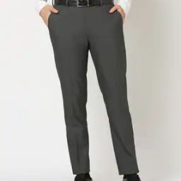 Men Low-Rise Slim Fit Flat-Front Trousers-picture-0