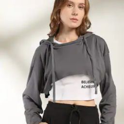 Women Regular Fit Layered Cropped Hoodie-picture-27