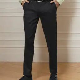 Men Patterned Slim Fit Flat-Front Trousers-image-7