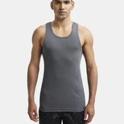 9922 Super Combed Cotton Rib Racer Back Styling Round-Neck Gym Vest-image-74