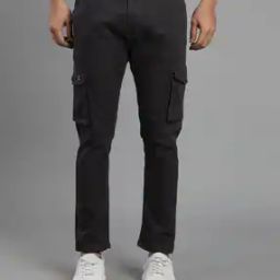 Slim Fit Cargo Pants with Flap Pockets-image-84