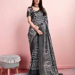 Women Printed Saree with Contrast Border-picture-19