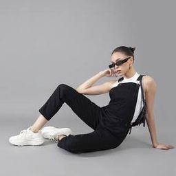 dolce crudo Women Dungarees with Button Accent-picture-41