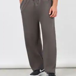 Men Solid Wide Leg Open Hem Joggers-picture-52