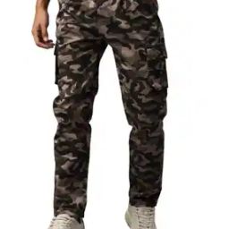Men Camouflage Print Relaxed Fit Cargo Pants-image-61