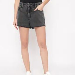 Regular High Rise Denim Shorts-image-61