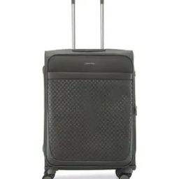 Checked Soft Body Medium Trolley Bag-image-50