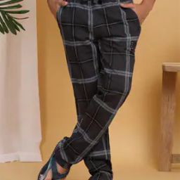 Men Checked Straight Track Pants-picture-44