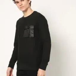 Crew-Neck Sweatshirt with Flap Pocket-picture-12