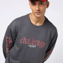 Men Typograpic Print Regular Fit Crew-Neck Sweatshirt-image-48