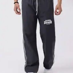 Men Straight Track Pants with Elasticated Drawstring Waist-picture-35
