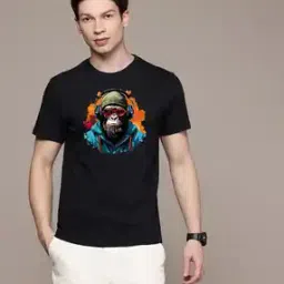 Men Graphic Print Regular Fit Crew-Neck T-Shirt-image-67