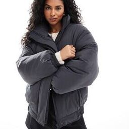 Clean Puffer Bomber Jacket with Funnel Neck-picture-43