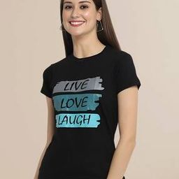 tromko Women Typographic Print Regular Fit Crew-Neck T-Shirt-picture-8