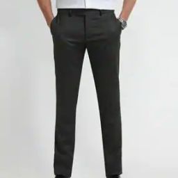 Men Slim Fit Flat-Front Trousers-picture-30