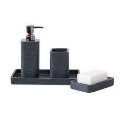 Set of 4 Ribbed Bathroom Accessories-image-86