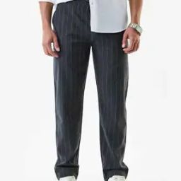 Men Striped Slim Fit Trousers-image-75