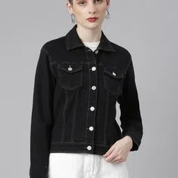 Women Blouson Jacket with Button-Closure-image-81