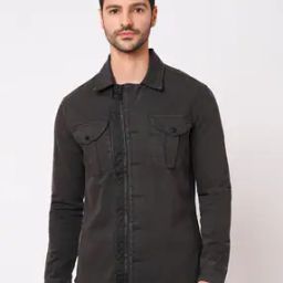 Men Zip-Front Slim Fit Shackets-picture-2
