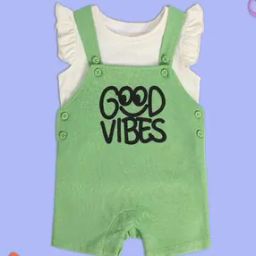 Girls Printed Dungaree with Top Set-picture-41