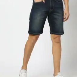 Men Mid-Wash Regular Fit Denim Shorts-picture-47