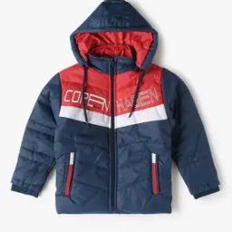 Boys Colourblock Regular Fit Puffer Jacket-38
