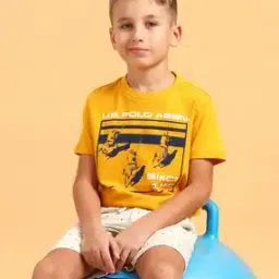 Boys Printed Regular Fit Crew-Neck T-Shirt-image-63