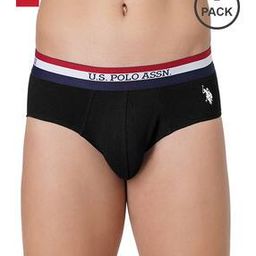 Pack of 2 Striped Waistband Antibacterial EB002 Briefs-image-113