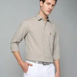 Men Tailored Fit Shirt with Patch Pocket-image-96