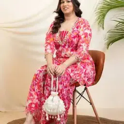 deebaco Women Floral Print 3-Piece Co-Ord Set-picture-2