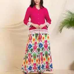 deebaco Women Self-Design Shirt & Sharara Pants Co-Ord Set-picture-22