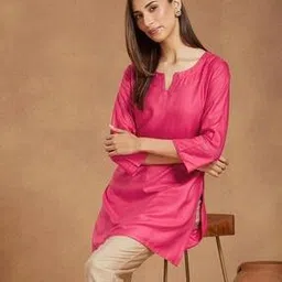 fabindia Women Regular Fit Straight Kurta-picture-49