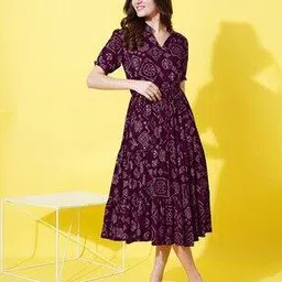 raiyani enterprise x ag Women Printed Fit & Flare Dress-picture-11